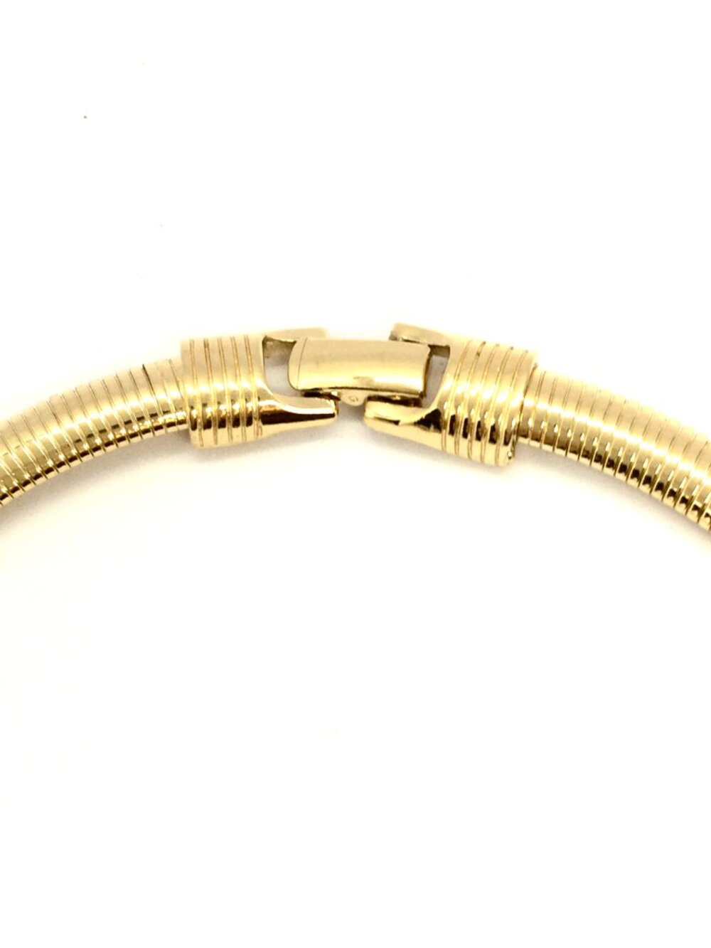 VINTAGE TRIFARI NECKLACE Gold Tone Snake Chain Modernist Sculptural Bib Collar - Picture 10 of 15